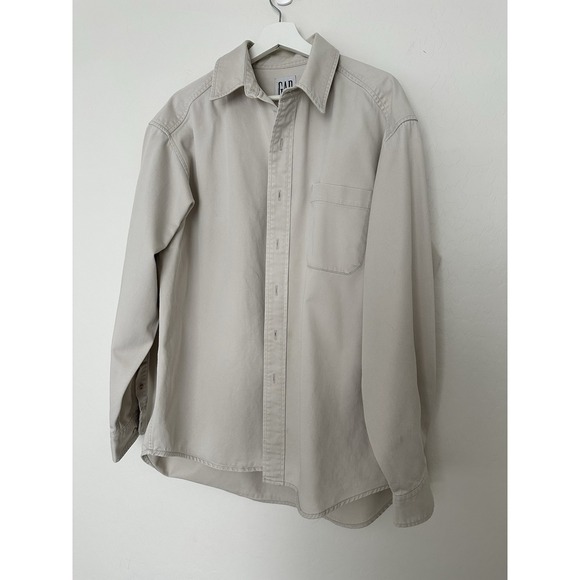 GAP Other - Gap Canvas Button Shirt Mens XL Tan Heavyweight Long Sleeve Workshirt Utility